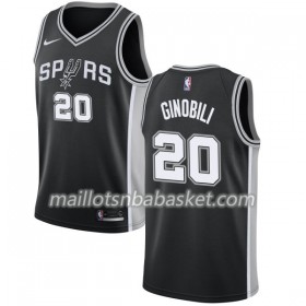 Maillot Homme San Antonio Spurs Manu Ginobili 20 Nike 2017-18 Noir Swingman